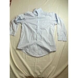 Brooks Brothers Classic Shirt Dress Mens Size 16-33 Blue Plaid Supima Cotton